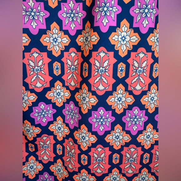 Gretchen Scott Blue Pink Haveli Ruffle RuffNeck Dress - Women’s Large - Picture 5 of 5